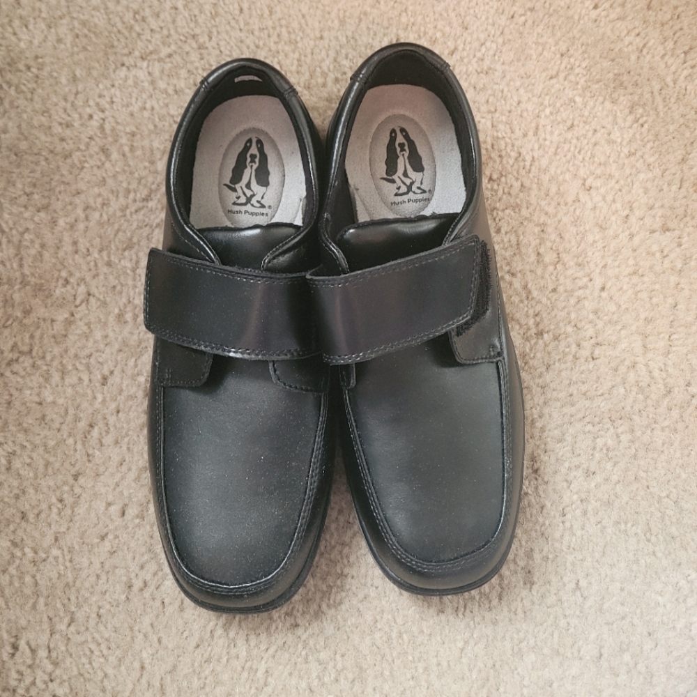 NWT(box) - Youth/Boys Hush Puppies Leather Gil Dress Shoes - Size 6.5 Wide